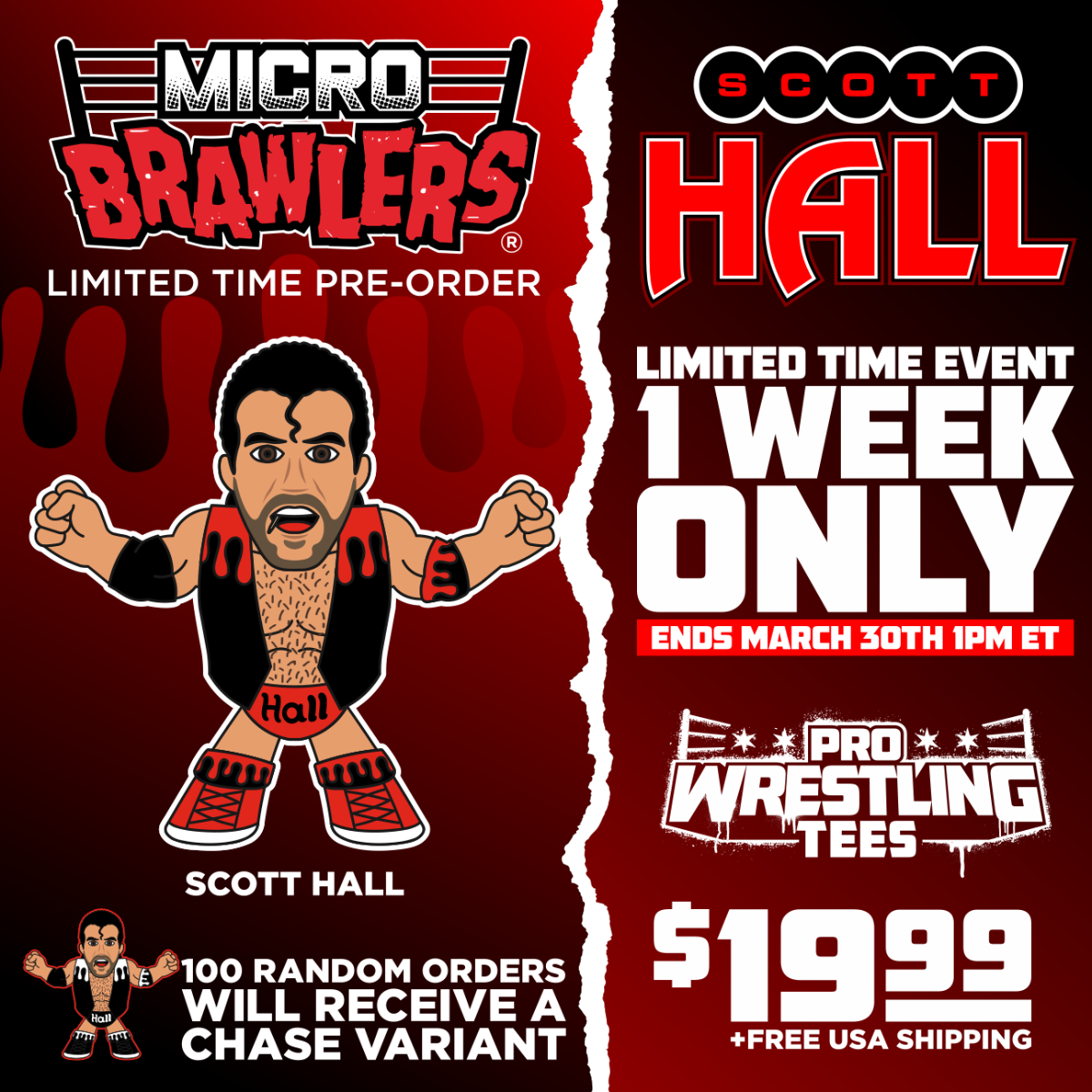 Pro Wrestling Tees Micro Brawlers Limited Edition Scott Hall