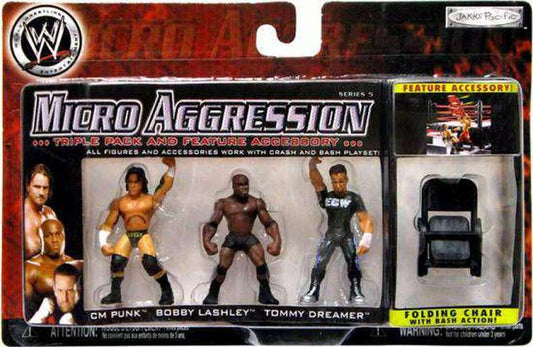 WWE Jakks Pacific Micro Aggression 5 CM Punk, Bobby Lashley & Tommy Dreamer