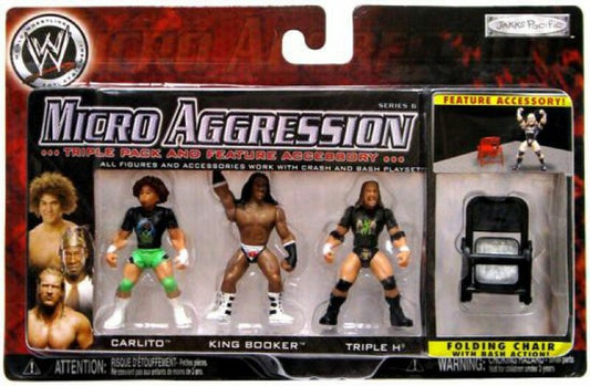 WWE Jakks Pacific Micro Aggression 6 Carlito, King Booker & Triple H