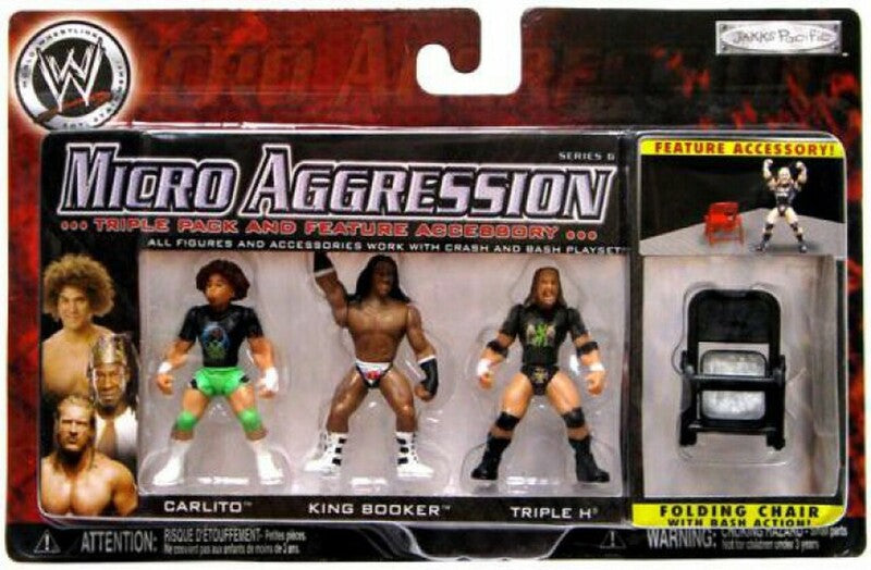 WWE Jakks Pacific Micro Aggression 6 Carlito, King Booker & Triple H Action & Toy Figures PWcatalog