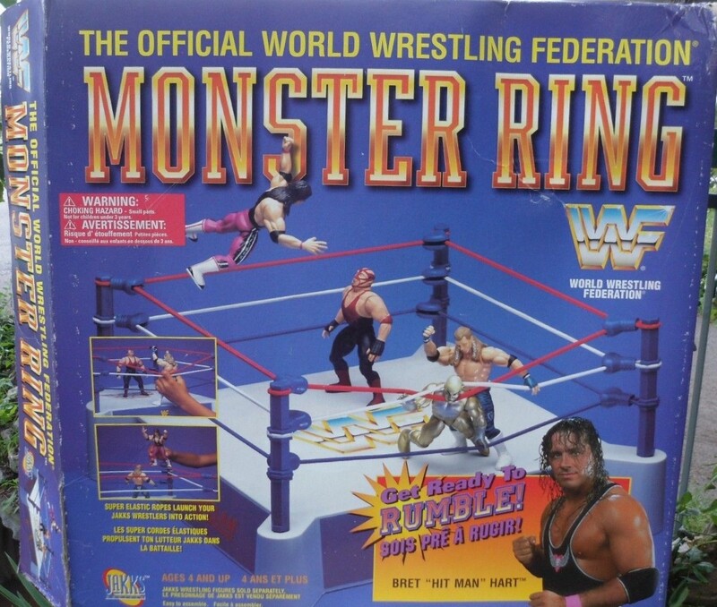 1996 WWF Jakks Pacific Monster Ring [With Bret "Hit Man" Hart on Box] Action & Toy Figures PWcatalog