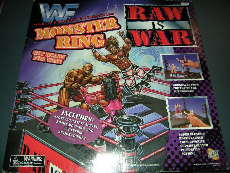 1998 WWF Jakks Pacific Raw is War Monster Ring [With Stone Cold Steve Austin, Undertaker & WWF Referee, Exclusive] Action & Toy Figures PWcatalog