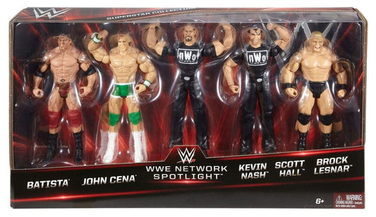 WWE Mattel Network Spotlight Multipack: Batista, John Cena, Kevin Nash, Scott Hall & Brock Lesnar [Exclusive]