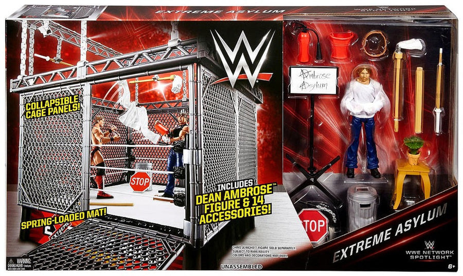WWE Mattel Network Spotlight Wrestling Rings & Playsets: Extreme Asylum [With Dean Ambrose, Exclusive] Action & Toy Figures PWcatalog
