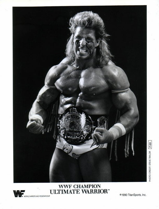 1990 WWF CHAMPION Ultimate Warrior P001 b/w 