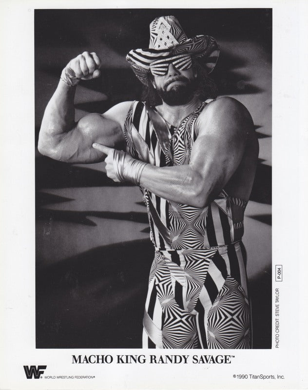 1990 Macho King Randy Savage P004a b/w PW Catalog