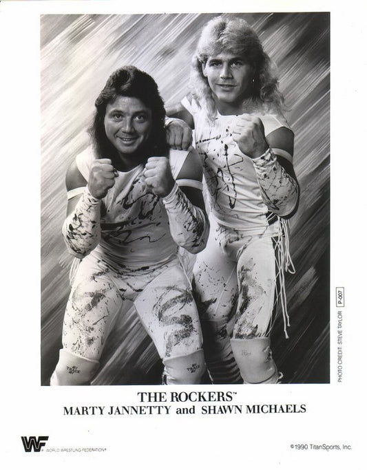 1990 The Rockers Marty Jannetty , Shawn Michaels P007 b/w 