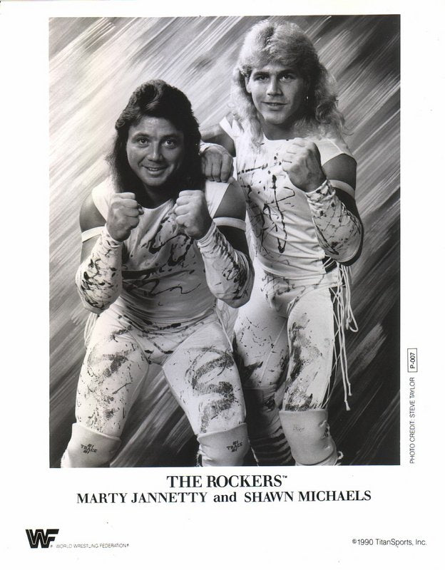1990 The Rockers Marty Jannetty , Shawn Michaels P007 b/w