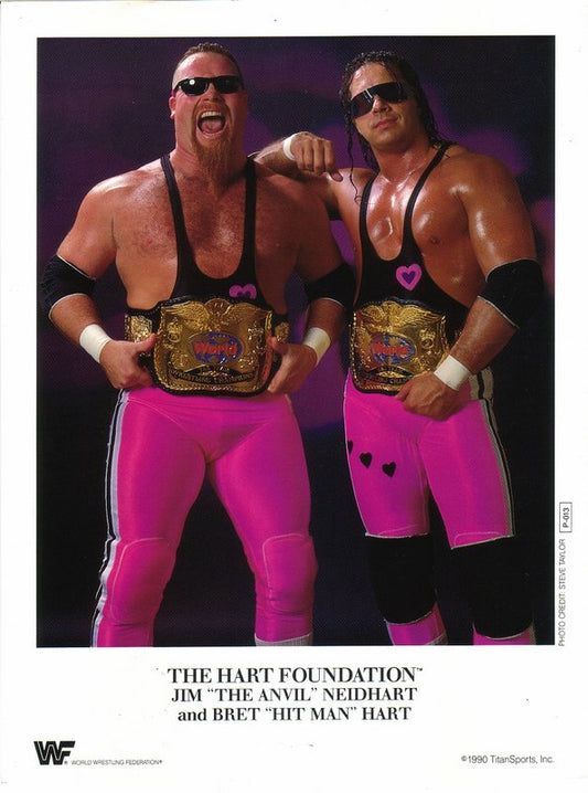 1990 WWF TAG TEAM CHAMPIONS The Hart Foundation P013a color 