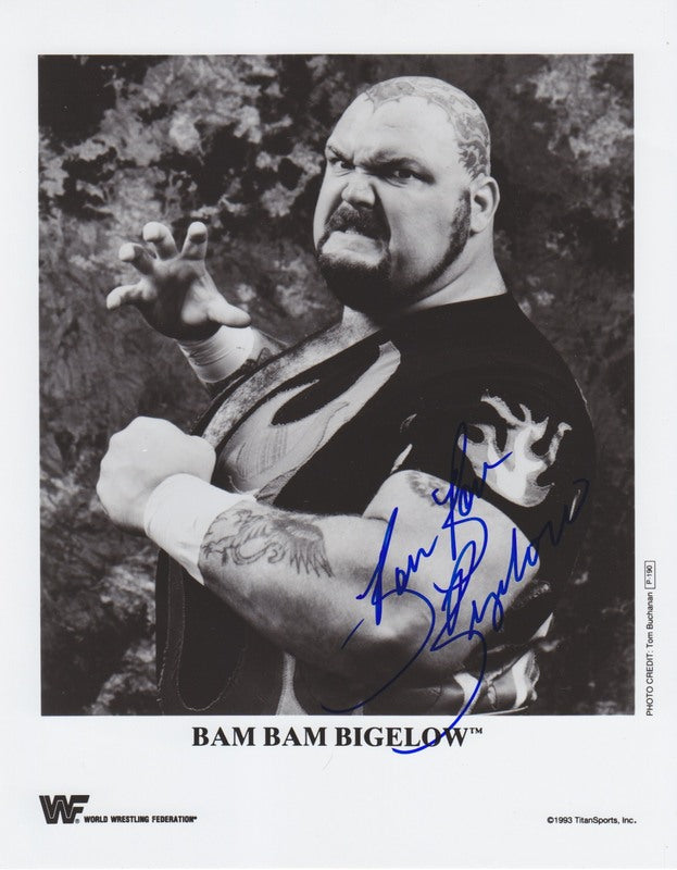 1993 Bam Bam Bigelow p190 (signed) b/w 