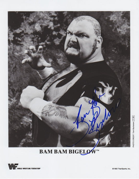 1993 Bam Bam Bigelow p190 (signed) b/w 