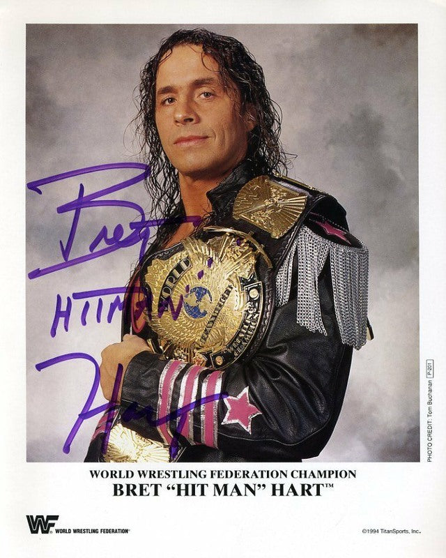 1994 WWF CHAMPION Bret "Hitman" Hart P201a(signed) color 