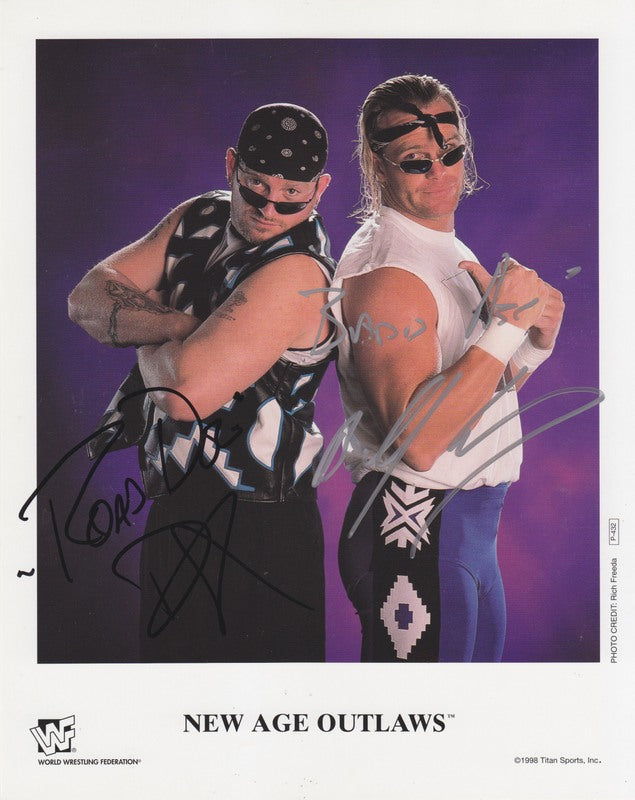 1998 New Age Outlaws P432 (signed) b/w PW Catalog