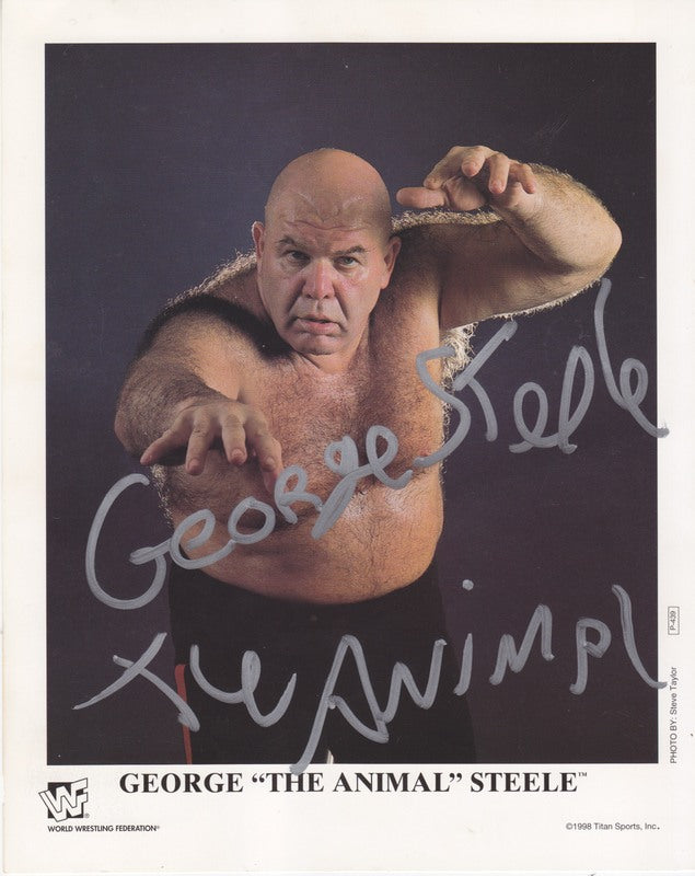 1998 George "The Animal" Steele P439 (RARE/signed) color 