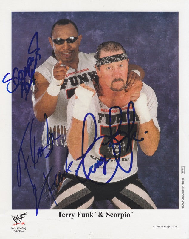 1998 Terry Funk , Scorpio (signed) P463 (RARE) color PW Catalog