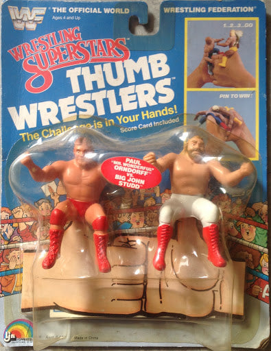 WWF LJN Wrestling Superstars Thumb Wrestlers Paul "Mr. Wonderful" Orndorff vs. Big John Studd Action & Toy Figures PWcatalog