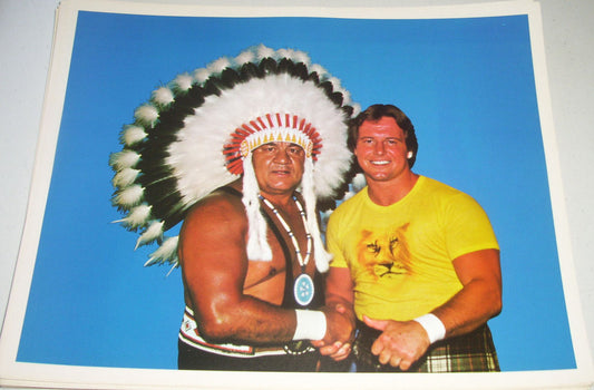 1980s Mid-Atlantic Wahoo McDaniel Roddy Piper Vintage 11x14 Promo Photo