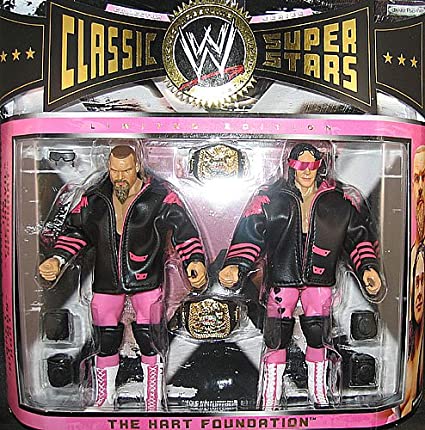 WWE Jakks Pacific Classic Superstars The Hart Foundation: Jim "The Anvil" Neidhart & Bret "Hit Man" Hart [Exclusive] Action & Toy Figures PWcatalog