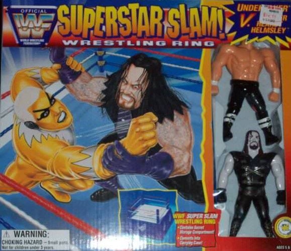 WWF Just Toys Bend-Ems Superstar Slam! Wrestling Ring [With Undertaker & Hunter Hearst-Helmsley] Action & Toy Figures PWcatalog