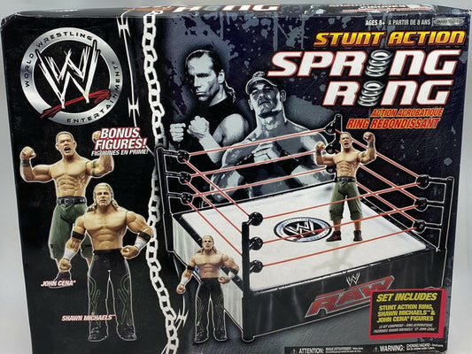 WWE Jakks Pacific Stunt Action Spring Ring [With John Cena & Shawn Michaels]