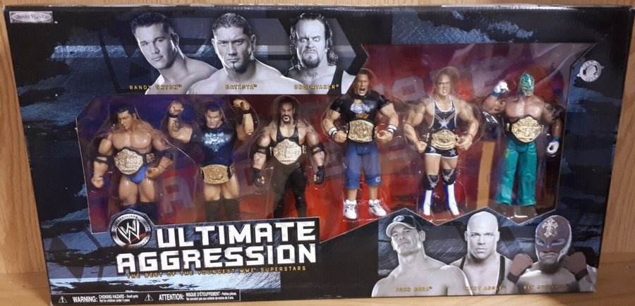 WWE Jakks Pacific Ultimate Aggression: The Best of the Youngest WWE Superstars [With Batista, Randy Orton, Undertaker, John Cena, Kurt Angle & Rey Mysterio] Action & Toy Figures PWcatalog