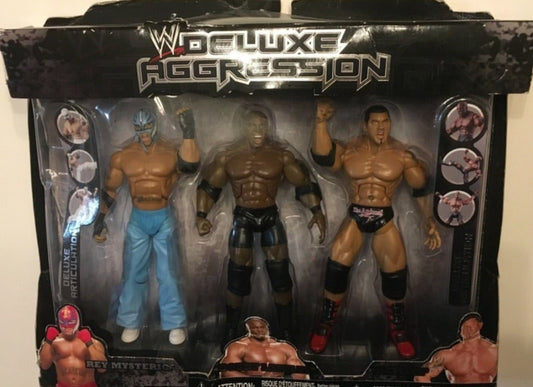 WWE Jakks Pacific Deluxe Aggression Multipacks 2 Rey Mysterio, Bobby Lashley & Batista [Exclusive]