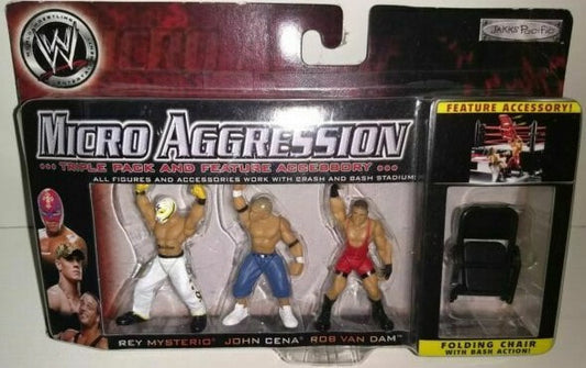 WWE Jakks Pacific Micro Aggression 1 Rey Mysterio, John Cena & Rob Van Dam