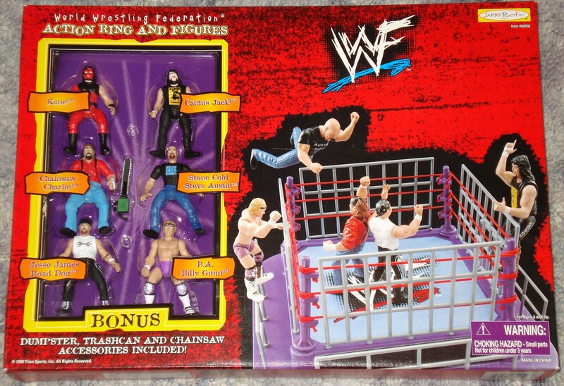 1998 WWF Jakks Pacific Mini Slammin' Action Survivor Series Action Ring & Figures