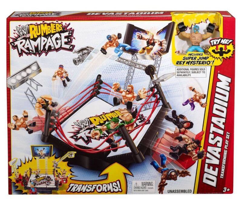 WWE Mattel Rumblers Rampage Wrestling Rings & Playsets: Devastadium Transforming Playset [With Rey Mysterio] Action & Toy Figures PWcatalog