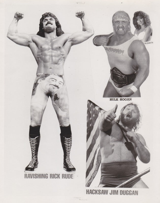 1988 Arena Promo Rick Rude vs. Hacksaw Hulk Hogan w/Elizabeth