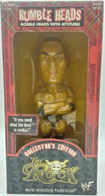 WWF Aspen Rumble Heads: Bobble Heads with Attitude! 1 The Rock [Without Shirt] Action & Toy Figures PWcatalog
