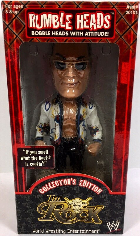WWE Aspen Rumble Heads: Bobble Heads with Attitude! 1 The Rock [With Shirt] Action & Toy Figures PWcatalog
