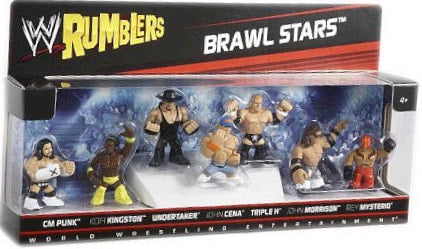 WWE Mattel Rumblers 1 Brawl Stars: CM Punk, Kofi Kingston, Undertaker, John Cena, Triple H, John Morrison & Rey Mysterio