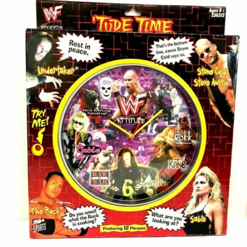 WWF wall clock 1999 The Rock, Steve Austin, Sable, Undertaker & Kane