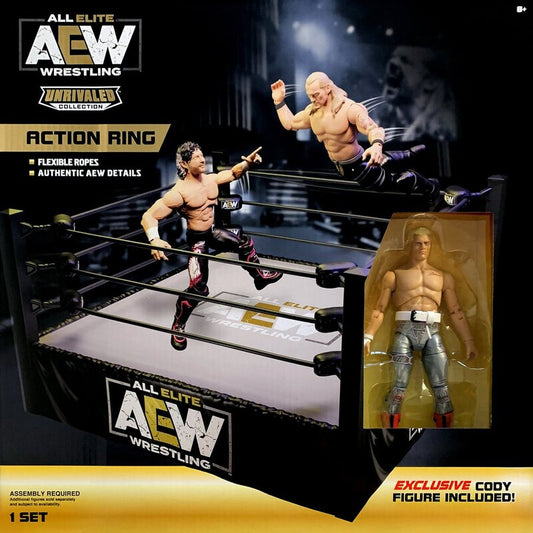 AEW Jazwares Unrivaled Collection Exclusive Action Ring with Exclusive Cody Figure Included!