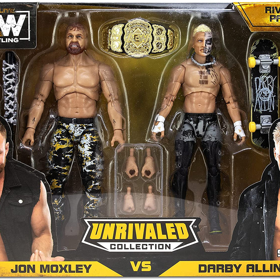 AEW Jazwares Unrivaled Collection Exclusive Jon Moxley vs. Darby Allin Rivals Pack Action & Toy Figures PWcatalog