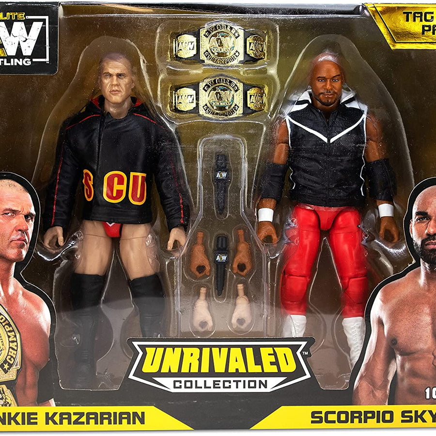 AEW Jazwares Unrivaled Collection Exclusive SCU Tag Team Pack: Frankie Kazarian & Scorpio Sky Action & Toy Figures PWcatalog