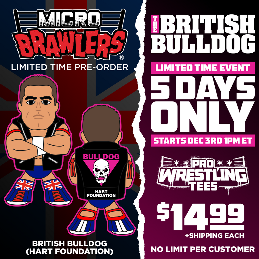 Pro Wrestling Tees Micro Brawlers Limited Edition British Bulldog [Hart Foundation] Action & Toy Figures PWcatalog