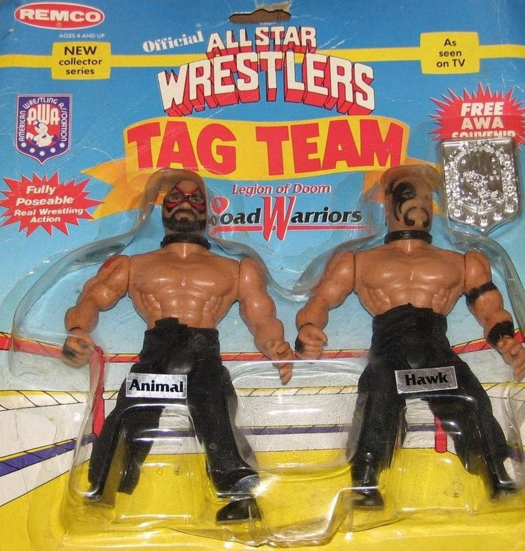 AWA Remco All Star Wrestlers 1 Road Warriors: Animal & Hawk [Without Tag Titles] Action & Toy Figures PWcatalog