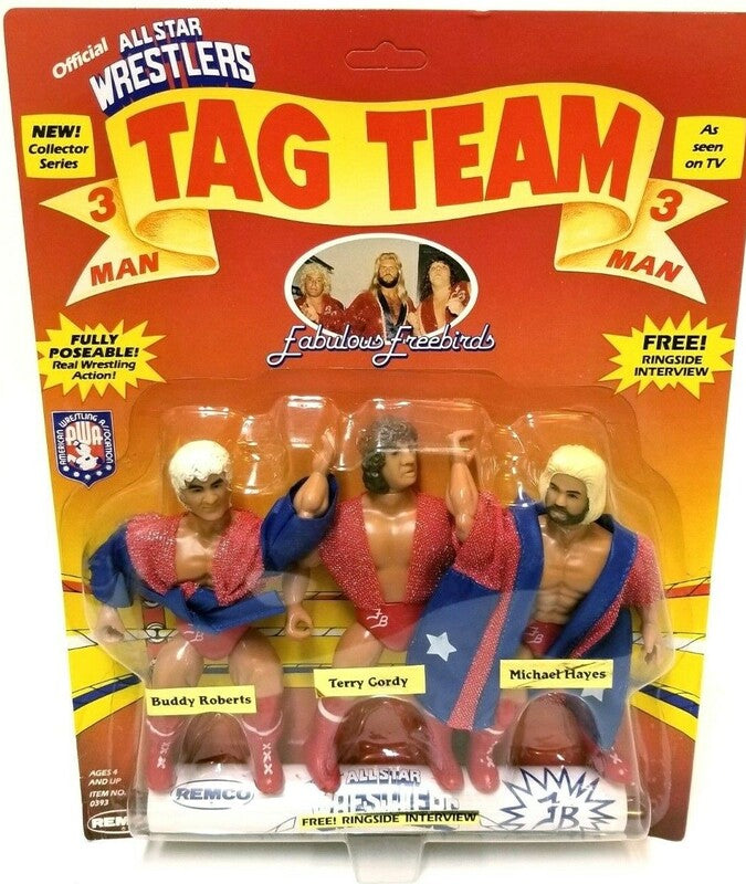 AWA Remco All Star Wrestlers 2 Fabulous Freebirds: Buddy Roberts, Terry Gordy [With Flabby Body] & Michael Hayes Action & Toy Figures PWcatalog