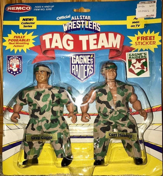 AWA Remco All Star Wrestlers 2 Gagne's Raiders: Greg Gagne & Curt Hennig [With Small Camo Pattern]