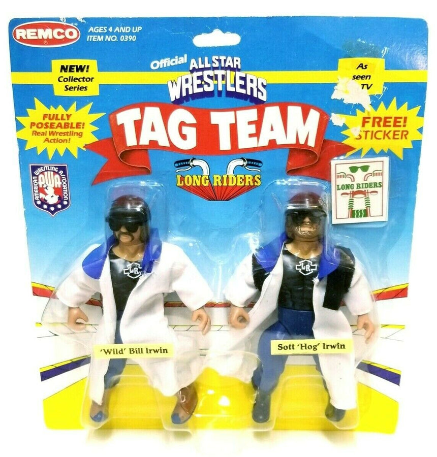 AWA Remco All Star Wrestlers 2 Long Riders: "Wild" Bill Irwin & Scott "Hog" Irwin [With Flabby Bodies]