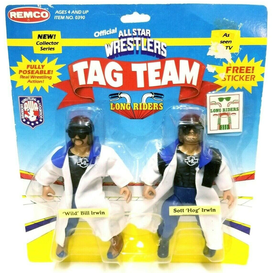AWA Remco All Star Wrestlers 2 Long Riders: "Wild" Bill Irwin & Scott "Hog" Irwin [With Muscular Bodies] Action & Toy Figures PWcatalog