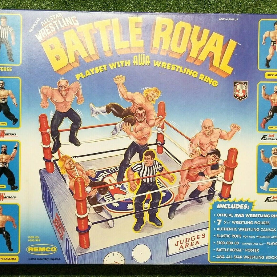AWA Remco All Star Wrestlers Wrestling Rings & Playsets: Battle Royal Playset with AWA Wrestling Ring [Version 1] Action & Toy Figures PWcatalog