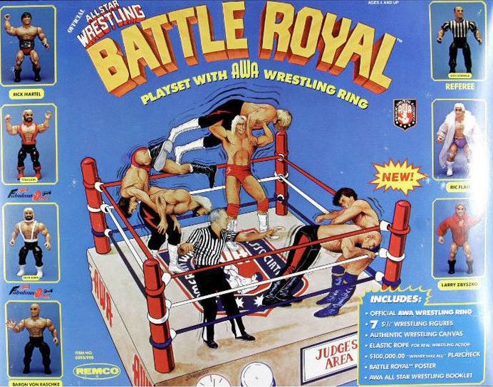 AWA Remco All Star Wrestlers Wrestling Rings & Playsets: Battle Royal Playset with AWA Wrestling Ring [Version 2] Action & Toy Figures PWcatalog
