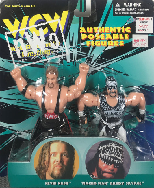 WCW OSFTM 4.5" Articulated 2-Packs Kevin Nash & "Macho Man" Randy Savage