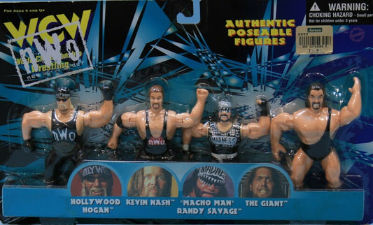 WCW OSFTM 4.5" Articulated Multipacks Hollywood Hogan, Kevin Nash, "Macho Man" Randy Savage & The Giant