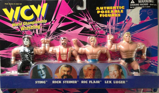 WCW OSFTM 4.5" Articulated Multipacks Sting, Rick Steiner, Ric Flair & Lex Luger