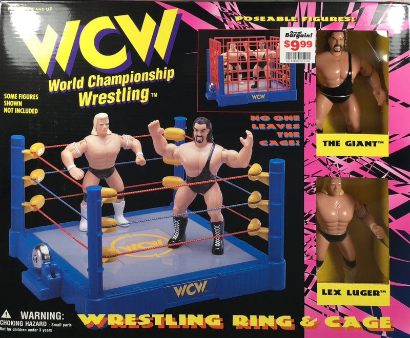 WCW OSFTM 4.5" Articulated Wrestling Rings & Playsets: Wrestling Ring & Cage [With The GIant & Lex Luger] Action & Toy Figures PWcatalog