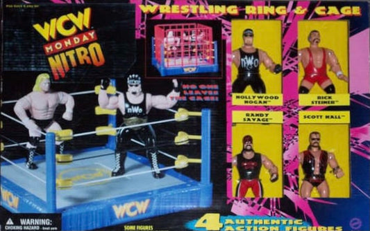 WCW OSFTM 4.5" Articulated Wrestling Rings & Playsets: Wrestling Ring & Cage [Monday Nitro]